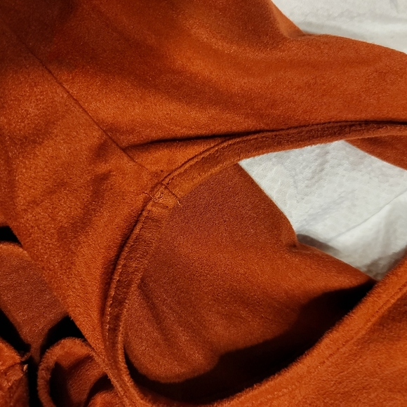 VINTAGE MADE IN THE USA Faux suede long hippie boho y2k in perfect  condition - Picture 14 of 14